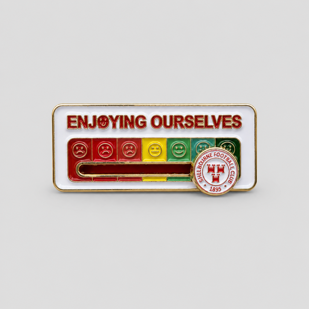 Shelbourne FC 'Enjoying Ourselves' Slider Pin Badge